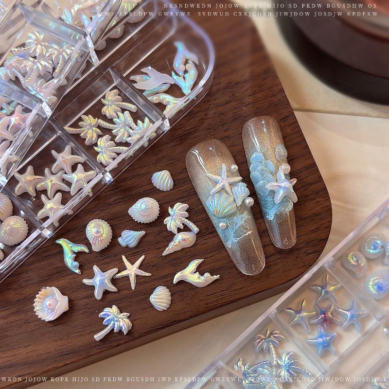 Resin Art Ocean - Hiasan Kuku Aurora Shell Campuran Seri