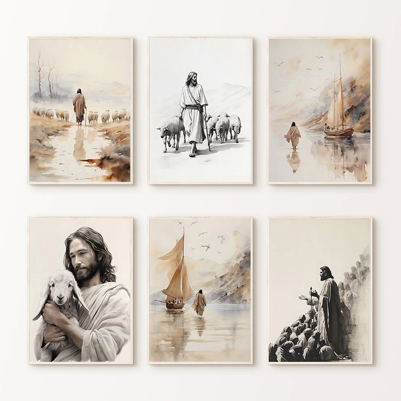 Resin Art Home Decor - Yesus Berjalan di Atas Air Poster