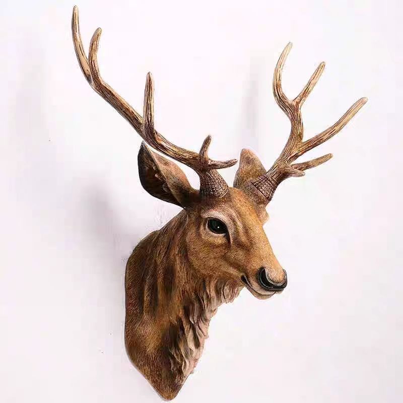 Background Resin Art - Dekorasi Dinding Kepala Rusa Amerika 60/80CM,