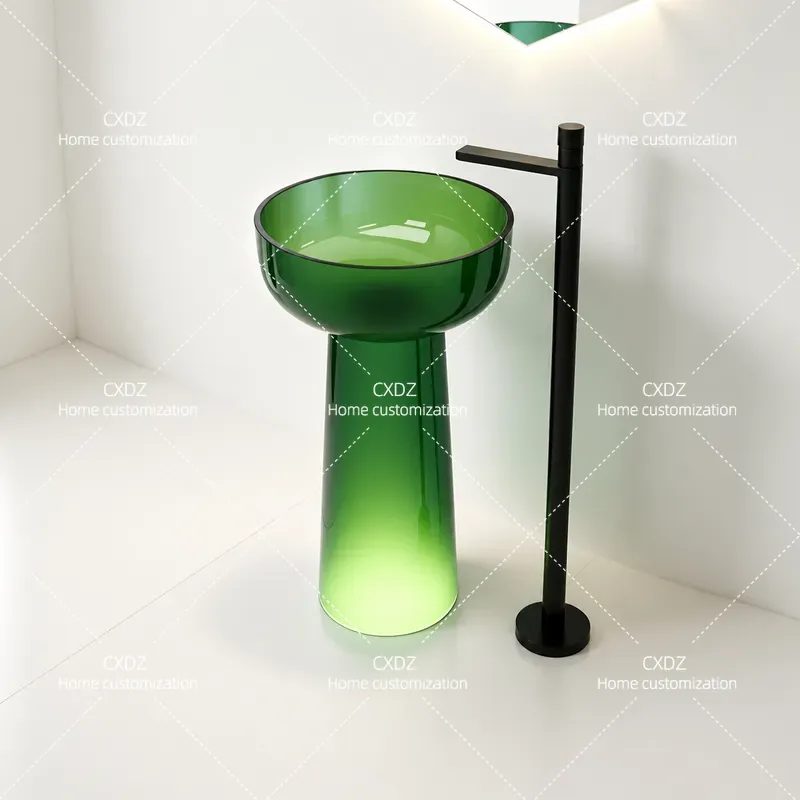 Resin Art Floor - Wastafel Kolom Terintegrasi dari Lantai ke