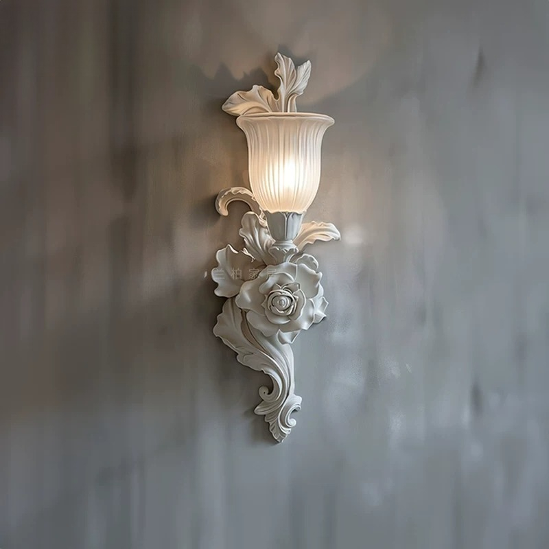 Background Resin Art - Lampu dinding Prancis, lampu seni ukiran