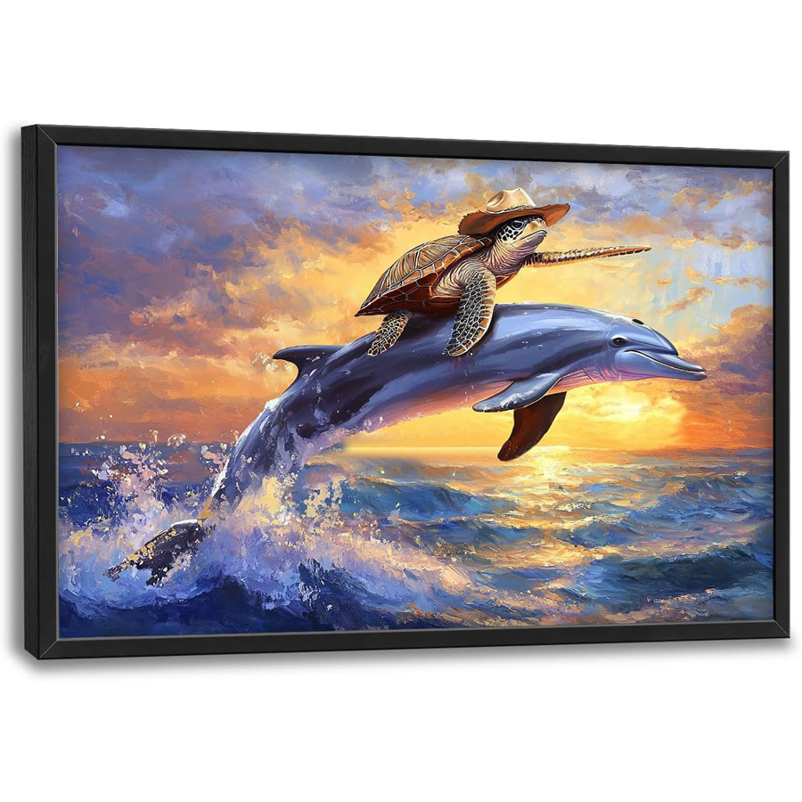 Resin Art Ocean - Lukisan Berlian Penyu Laut Besar yang
