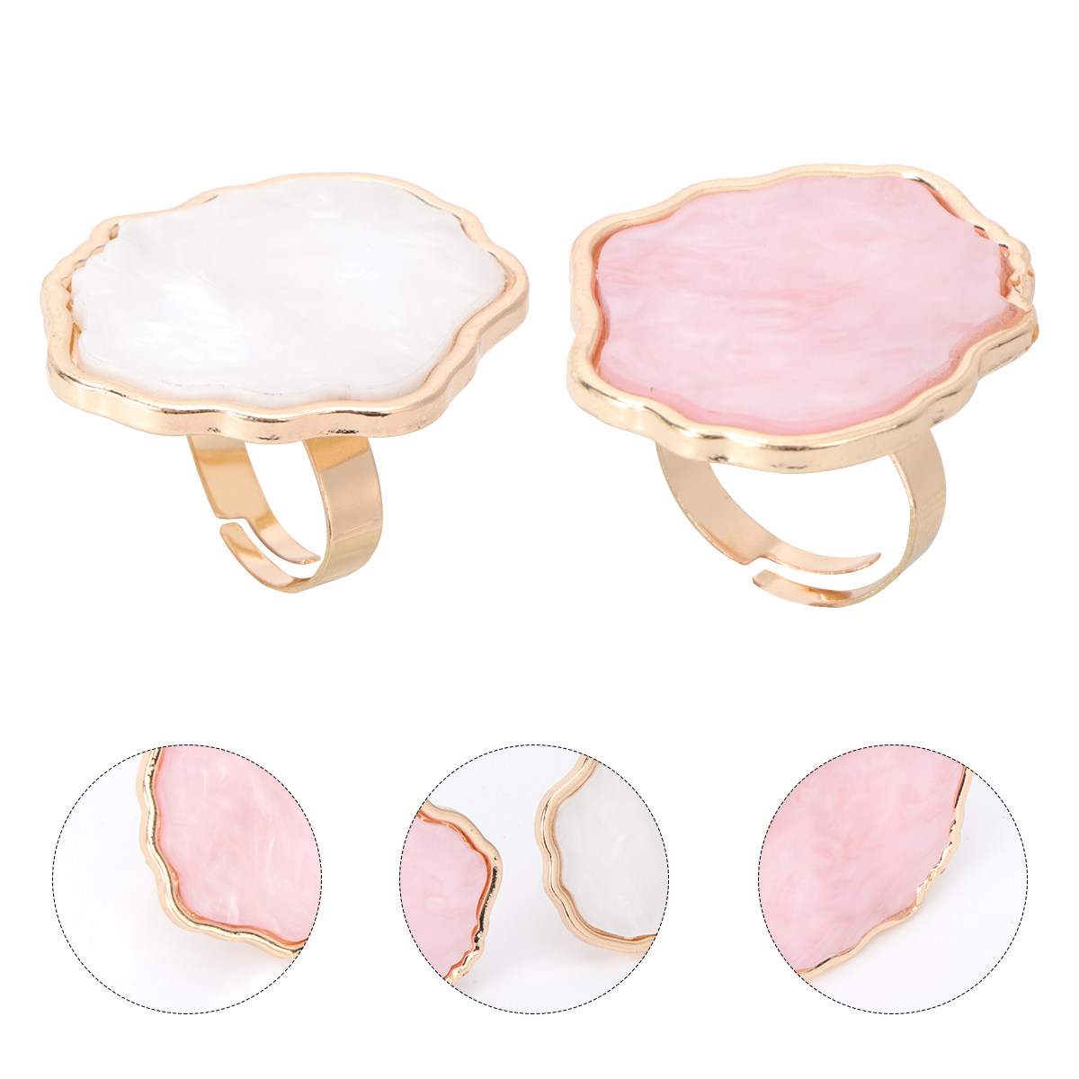 Resin Art Ring Design - 2Pcs Palet Cincin Seni Kuku Bergaya