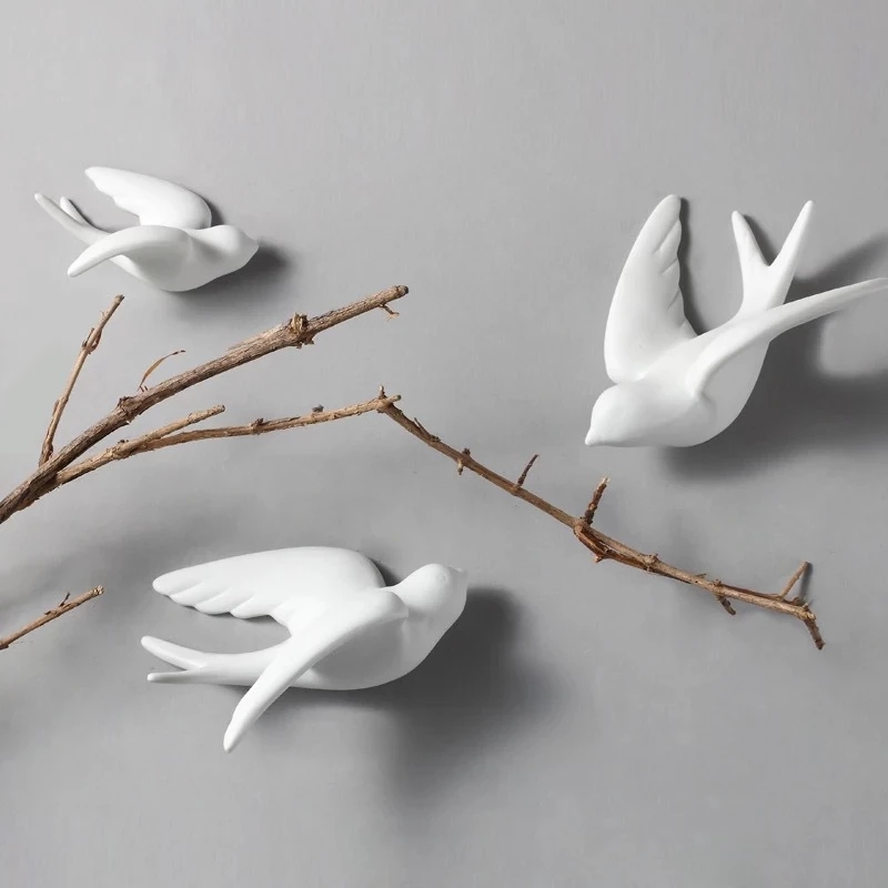 Background Resin Art - Keramik kreatif gantungan dinding burung merpati