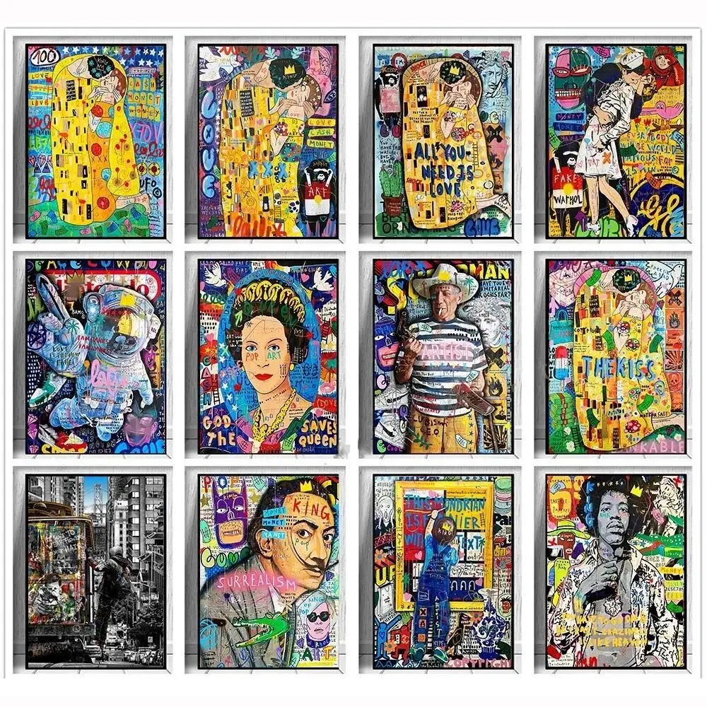 Resin Art Home Decor - Lukisan Grafiti Banksy Art Gustav Klimt