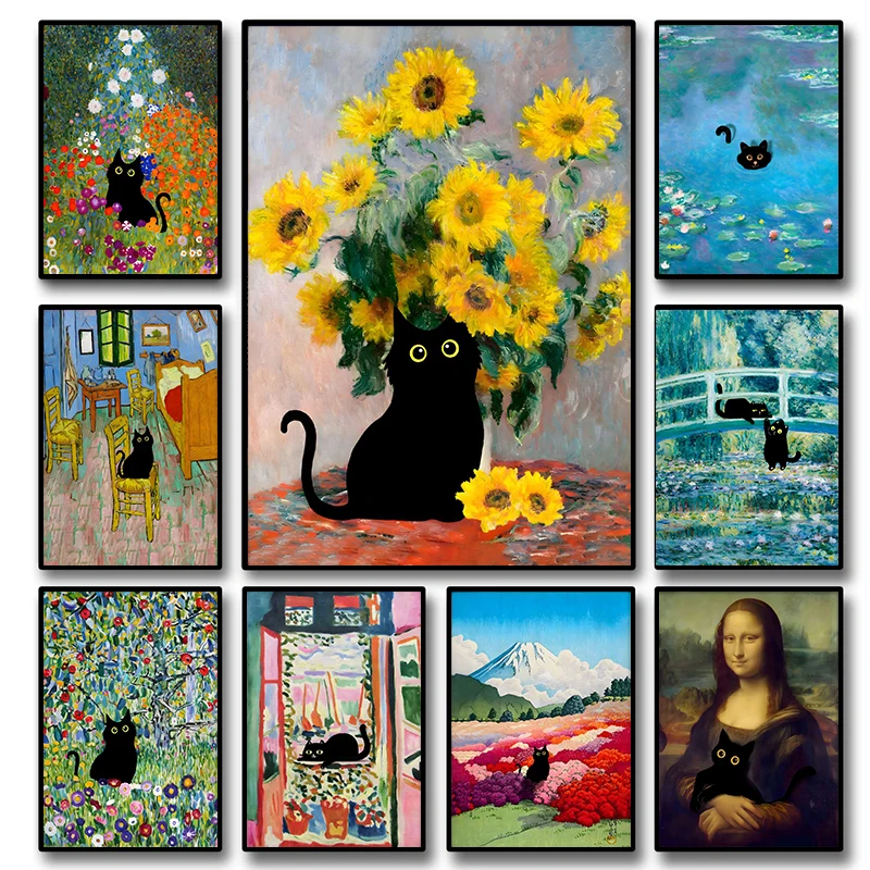 Resin Art Work - Poster Karya Seni Monet Van Gogh