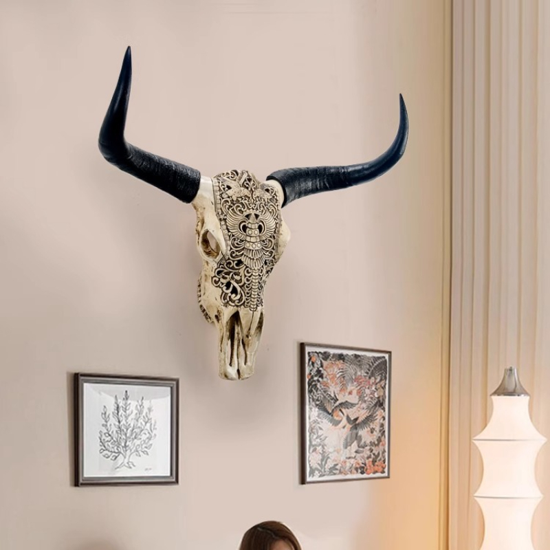 Hiasan Dinding Kepala Banteng  - Background Resin Art ulasan dan harga