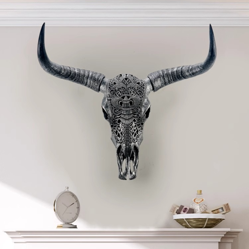 Hiasan Dinding Kepala Banteng  - Background Resin Art ulasan dan harga