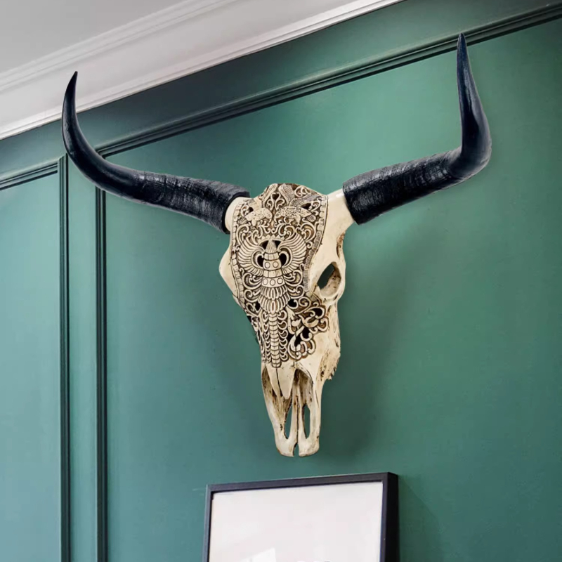 Hiasan Dinding Kepala Banteng  - Background Resin Art ulasan dan harga