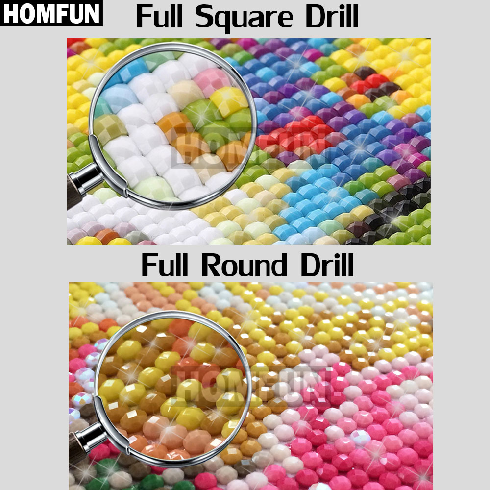 HOMFUN Persegi Penuh/Bor Bulat - Resin Art Name ulasan dan harga