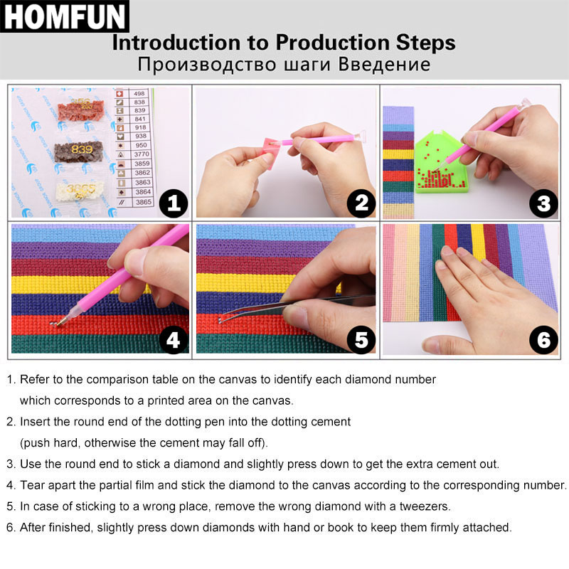 HOMFUN Persegi Penuh/Bor Bulat - Resin Art Name ulasan dan harga