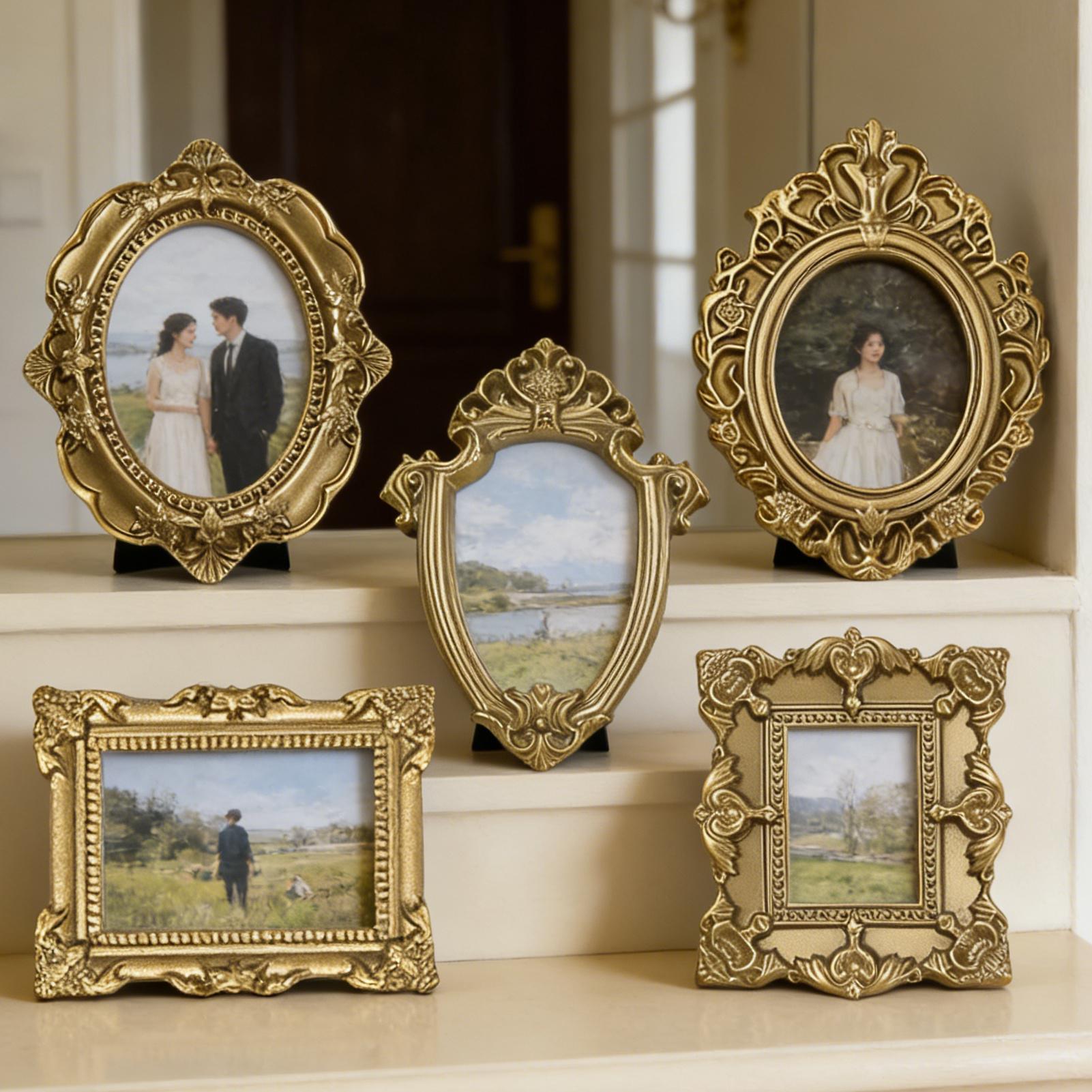5/9 Buah Bingkai Foto Antik Em - Background Resin Art ulasan dan harga