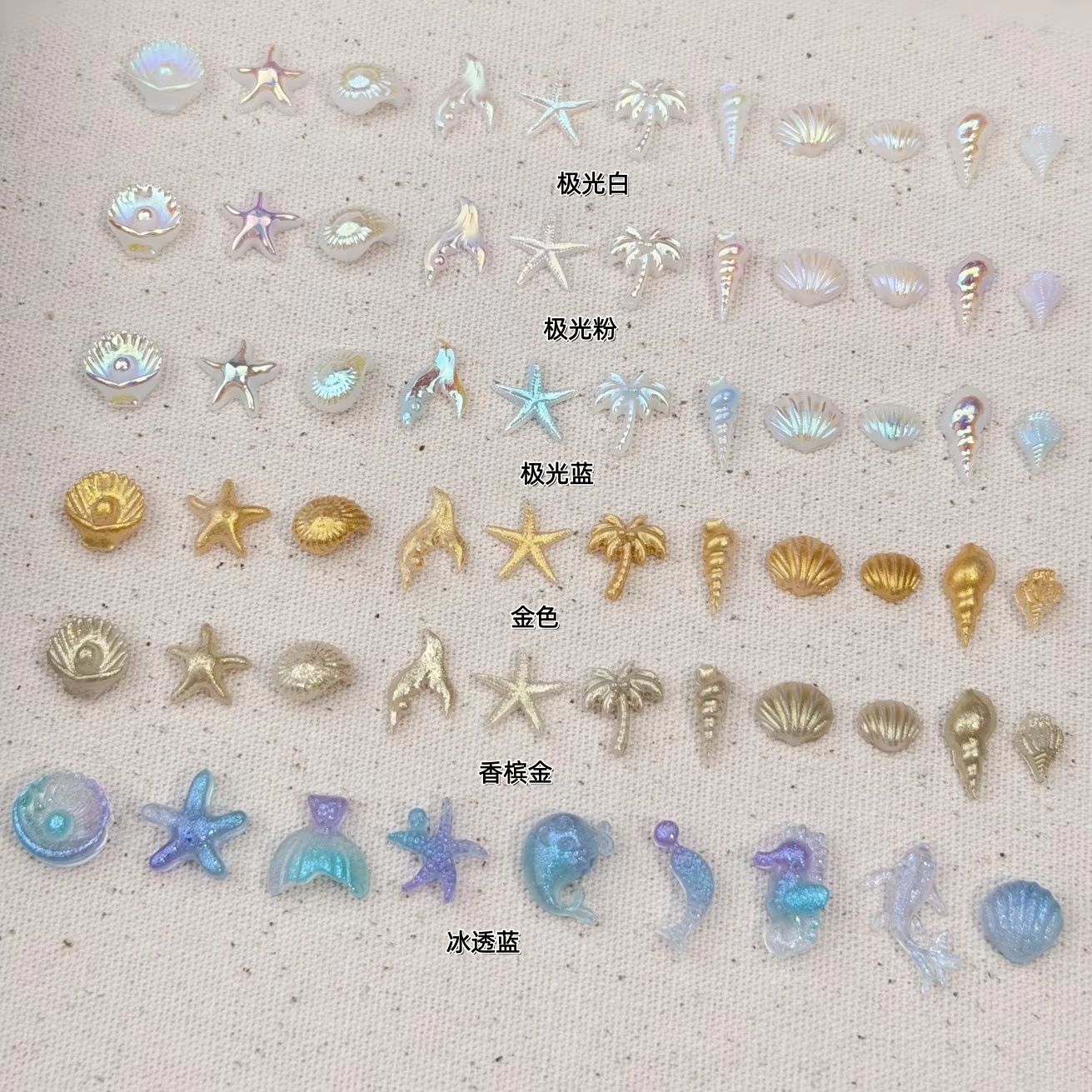 50pcs Hiasan Kuku Bergaya Laut - Resin Art Ocean ulasan dan harga