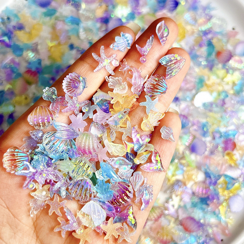 50PCS Hiasan Kuku 3D Kreatif B - Resin Art Ocean ulasan dan harga