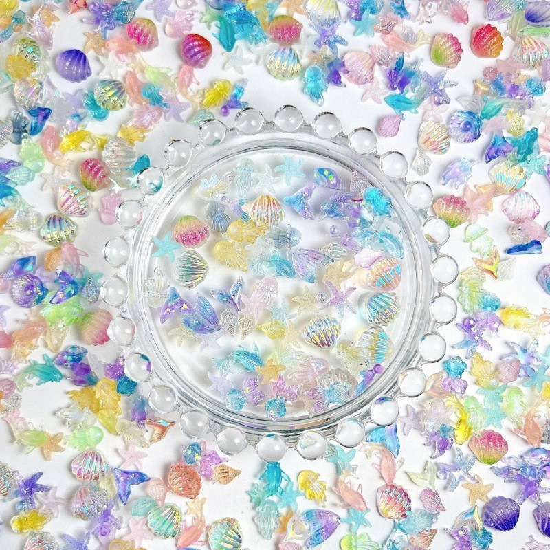 50PCS Hiasan Kuku 3D Kreatif B - Resin Art Ocean ulasan dan harga