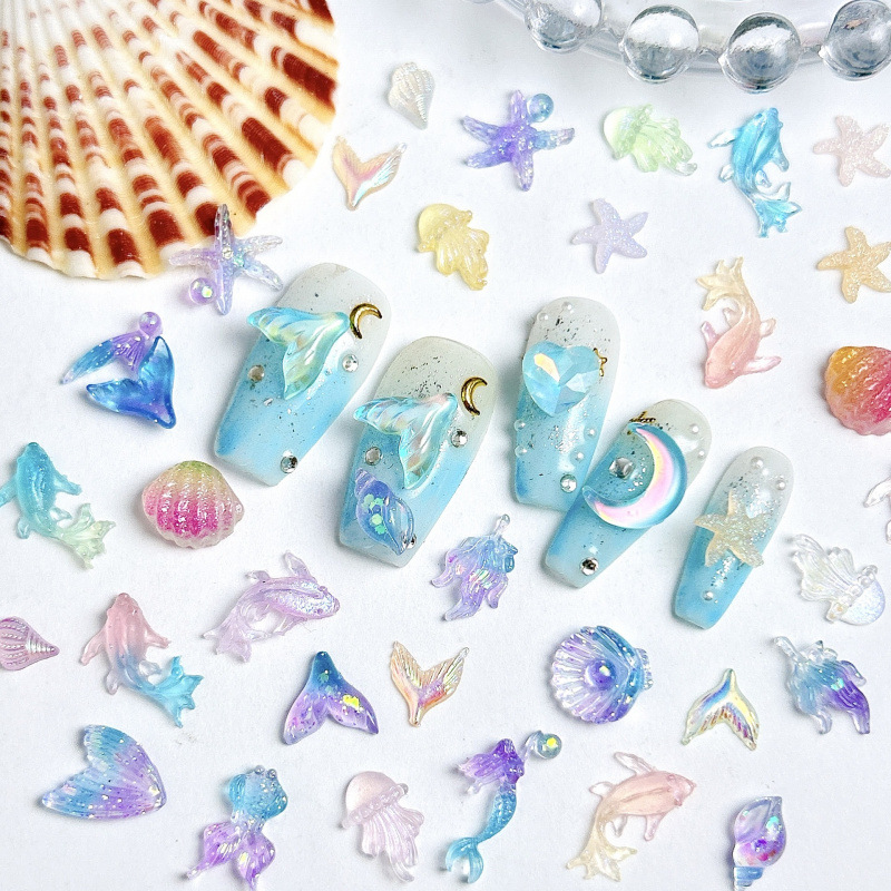 50PCS Hiasan Kuku 3D Kreatif B - Resin Art Ocean ulasan dan harga
